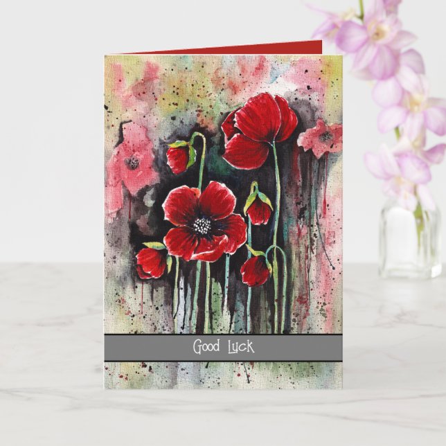 Cartão Flores De Papoila Em Aquarela (Orquídea)