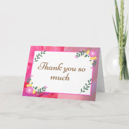 Cartão Flores De Pastel Rosa Obrigado