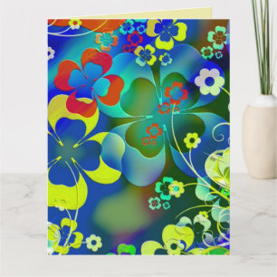 CARTÃO FLORES DE PLACAS GRANDES DE ANIVERSÁRIO DE ARTE