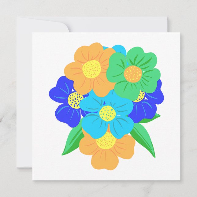 Cartão Flores de primavera (Frente)