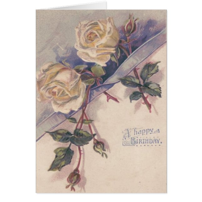 Cartão Flores de Rosas de Rosa Branca (Frente)