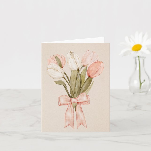 Cartão Flores de tulipas de Pastel (Planta pequena)