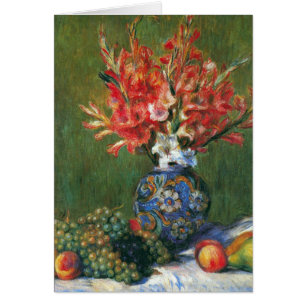 Cartão Flores de vida e Fruta de Pierre Renoir