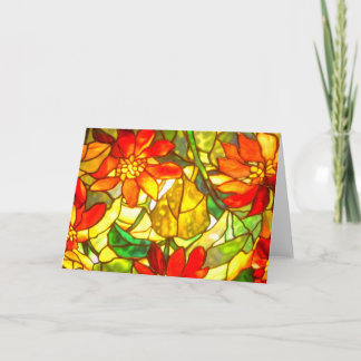Cartão Flores de vidro de poinsettia floral