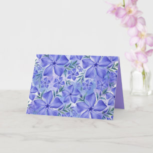 Cartão Flores de Vinca Azul Violeta Vinca Blossoms