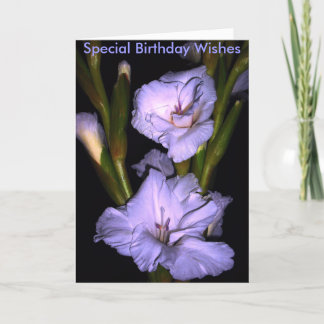 Cartão flores, desejos especiais do aniversário