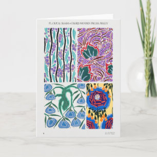 Cartão Flores Design Gráficas Coloridas Art Nouveau