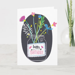 Cartão Flores do feliz aniversario - personalize