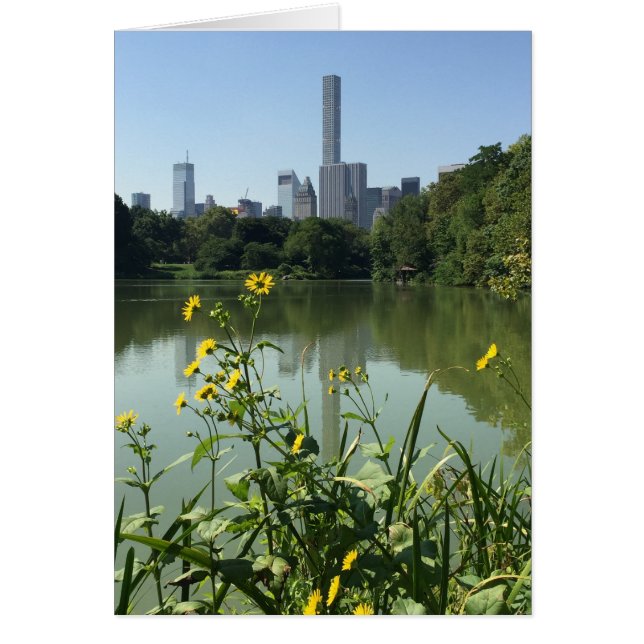 Cartão Flores do Lago Central Park Skyscraper Nova Iorque (Frente)