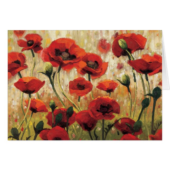 Cartão Flores do primavera em um jardim (Frente Horizontal)