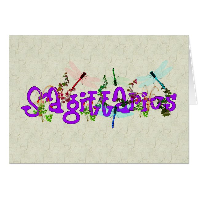 Cartão Flores do Sagitário (Frente horizontal)