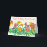 Cartão Flores doces do amor perfeito do amigo do feliz<br><div class="desc">Um cartão bonito do feliz aniversario decorado com um jardim do amor perfeito floresce em um arco-íris das cores pintadas na aguarela.</div>