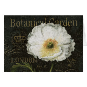 Cartão Flores e folhas brancas