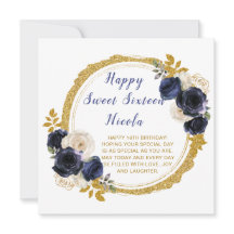 Flores Elegantes marinhos Azuis e Douradas Doce De