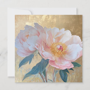 Cartão Flores Elegantes Peônia Rosa Goden