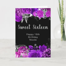 Flores Elegantes Roxas e Prata Sweet Sixteen 