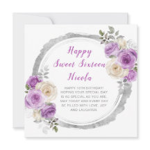 Flores Elegantes Roxas e Prateadas para Festa de Q