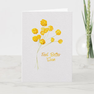 Cartão Flores em Aquarela Amarelo Alegre Seja Melhor Logo