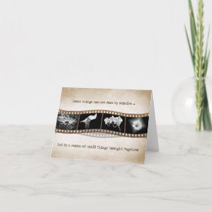 Cartão flores em fita com aspas