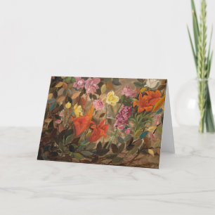 Cartão Flores em um Jardim   Tadeusz Makowski
