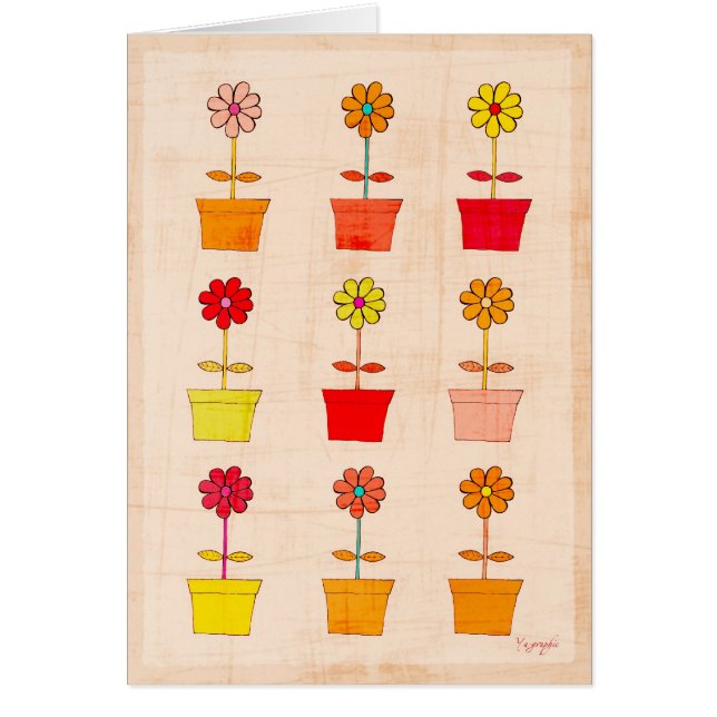 Cartão Flores engraçadas (Frente)