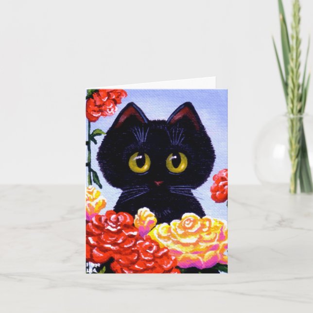 Cartão Flores engraçadas bonitos Creationarts dos rosas (Frente)