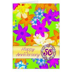 Cartão Flores fabulosas 50 anos para um casal