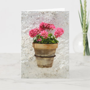 Cartão Flores Gerânio em Pote