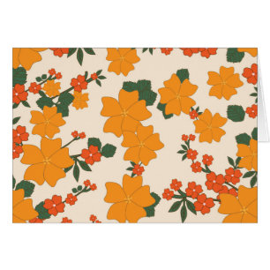 Cartão Flores Laranja, Padrão Floral, Padrão De Flores