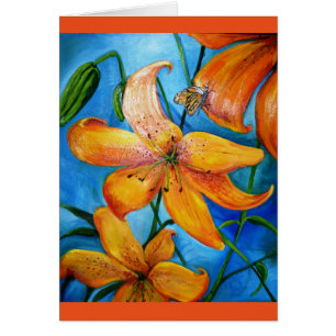 Cartão Flores Laranja Tigre Lilly