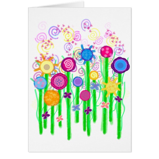 Cartão Flores mágicas (Frente)