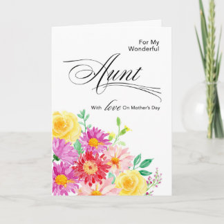 Cartão Flores maravilhosas para tia no Dia de as mães