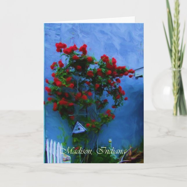 Cartão Flores na flor em Madison, Indiana (Frente)