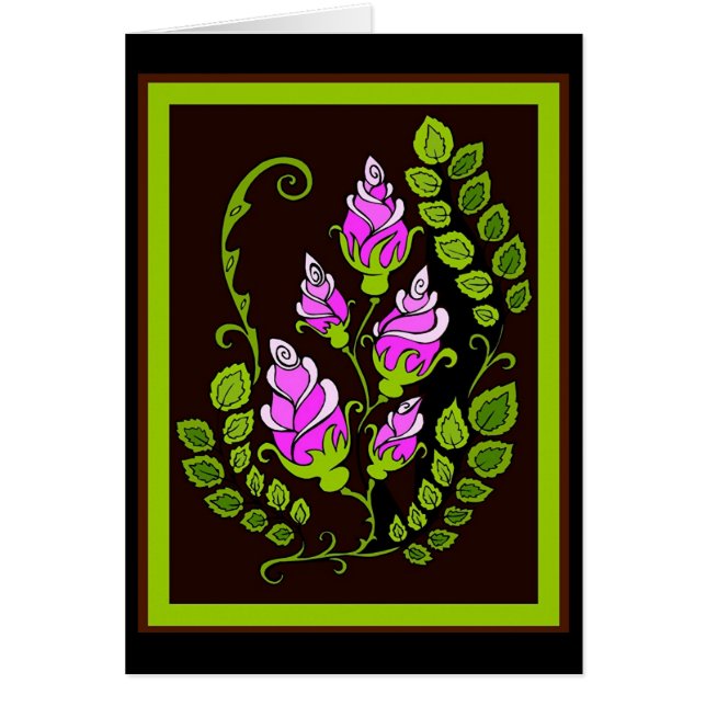 Cartão Flores no preto (Frente)