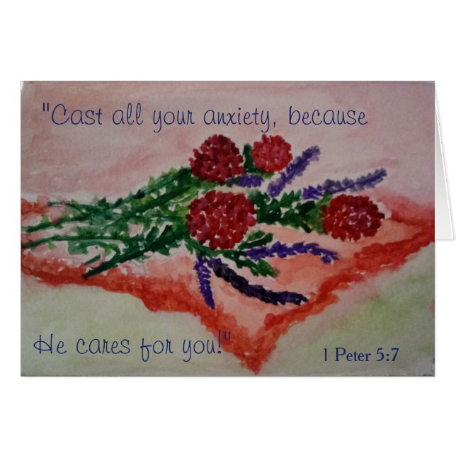 Cartão Flores no tablecloth (Frente Horizontal)