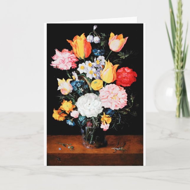 Cartão Flores no Vaso, Jan Brueghel, o mais jovem (Frente)