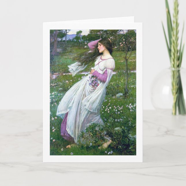 Cartão Flores no Vento, John William Waterhouse (Frente)