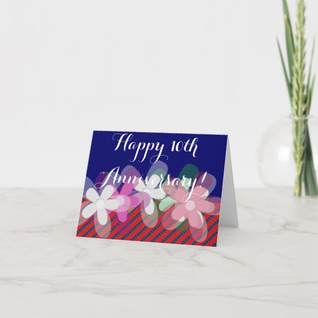 Cartão flores para 10º aniversário de casamento (Frente)