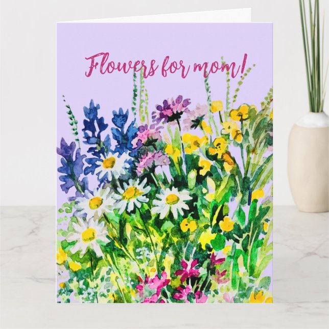 Cartão Flores para a melhor mãe! (Frente)