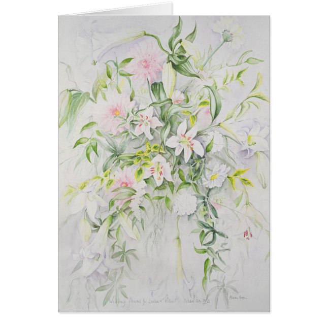 Cartão Flores para casamentos para Louisa e Robert (Frente)