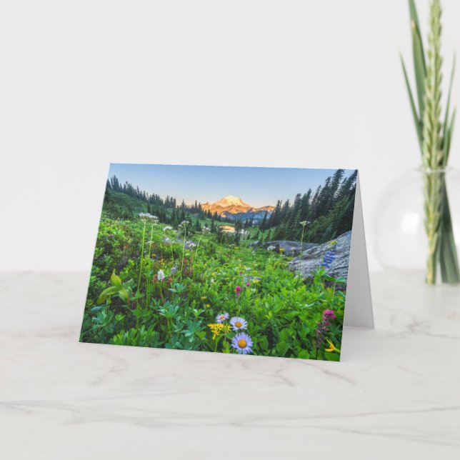 Cartão Flores | Parque Nacional Monte Rainier (Frente)