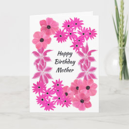 Cartão Flores Pintadas de Rosa Personalizadas