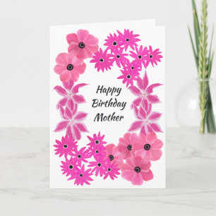 Cartão Flores Pintadas de Rosa Personalizadas