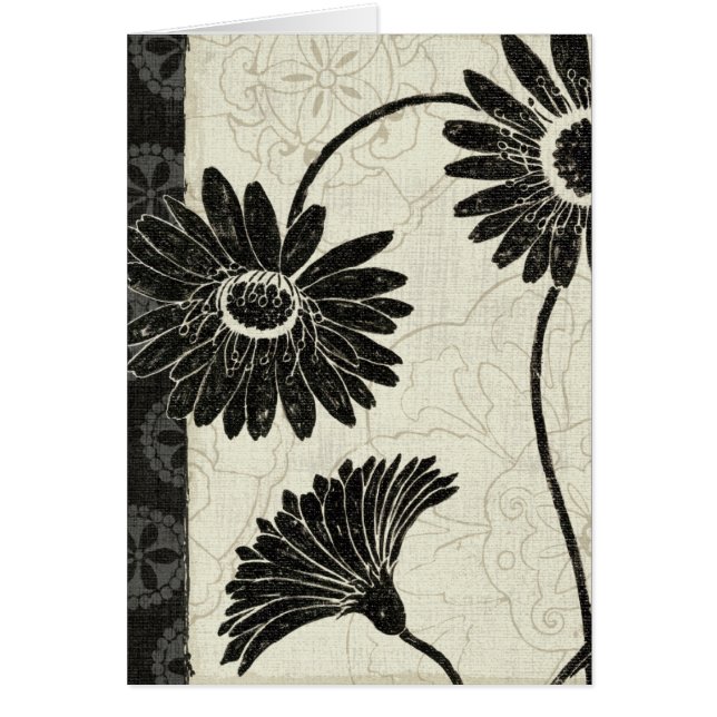 Cartão Flores preto e branco (Frente)