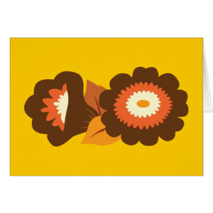 Cartão Flores retros de Brown