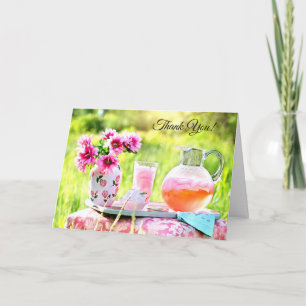 Cartão Flores Rosa bonito E Bebida Com Limonada De Morang