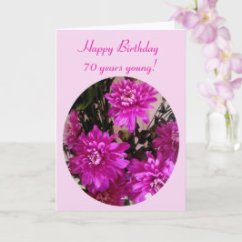 Cartão Flores Rosa Brilhante Floral Idade Aniversário