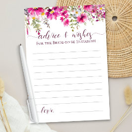 Cartão Flores Rosa Brilhantes Boho Floral Deseja Conselho