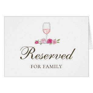 Cartão Flores rosa. Casamento floral. sinal reservado de