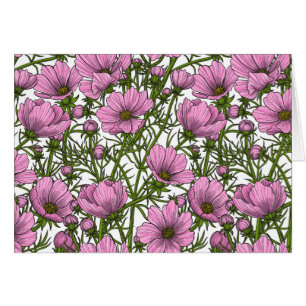 Cartão Flores rosa Cosmos